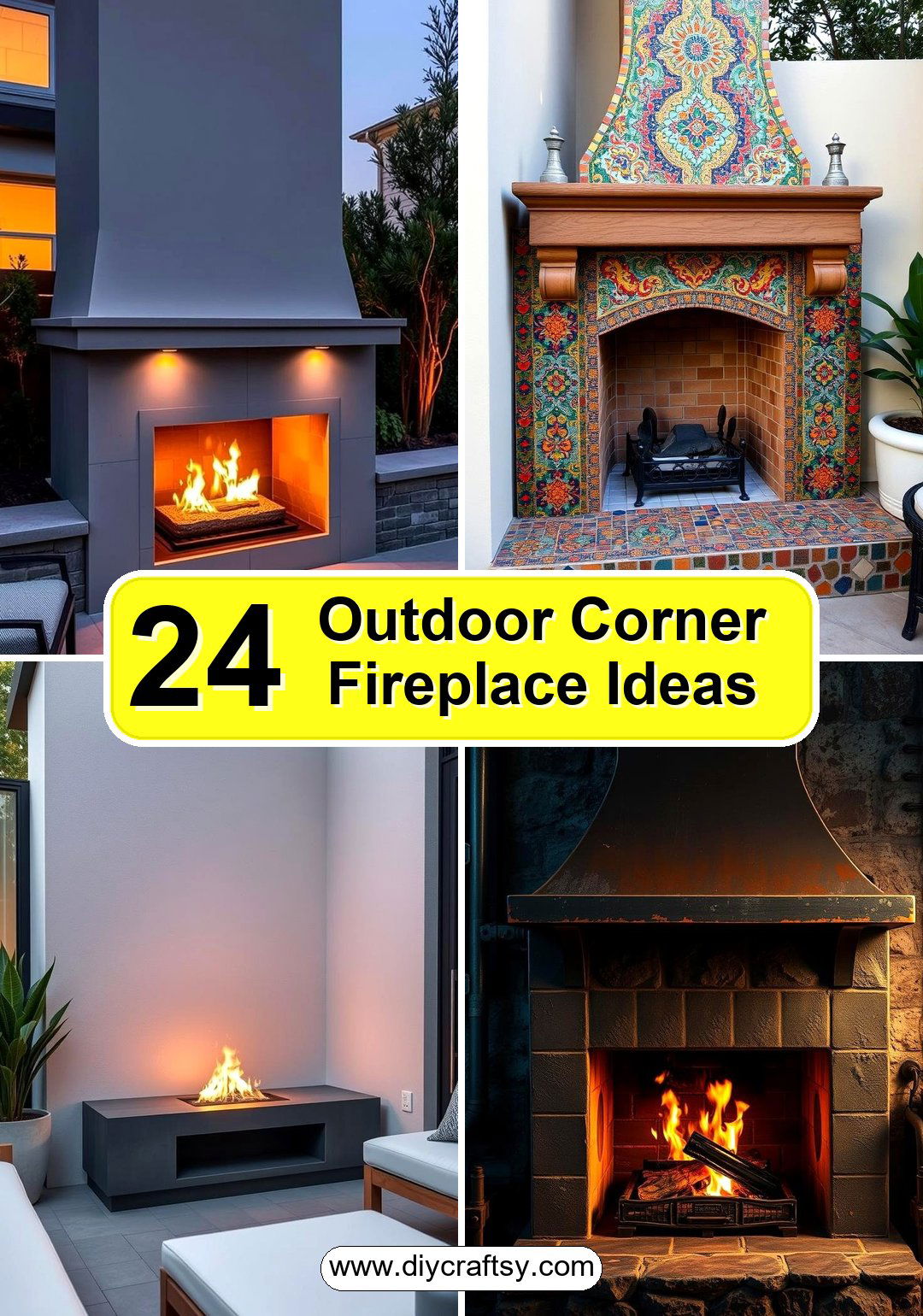 Outdoor Corner Fireplace Ideas