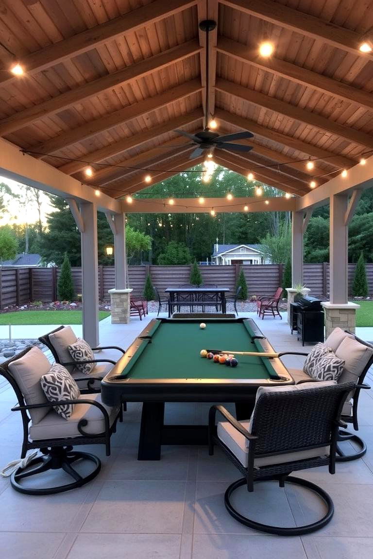 Outdoor Covered Pool Table Area - 24 Pool Table Room Ideas