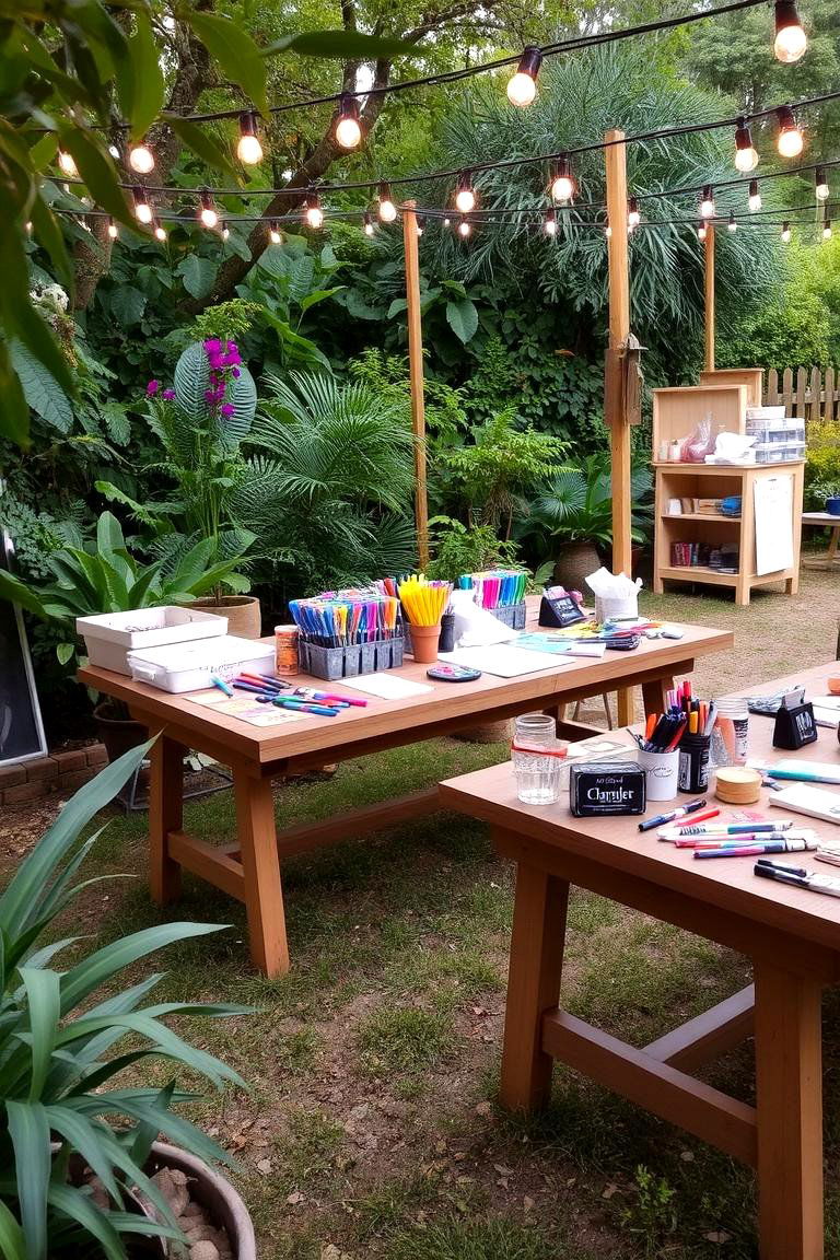 Outdoor Craft Station - 24 Backyard Entertainment Ideas
