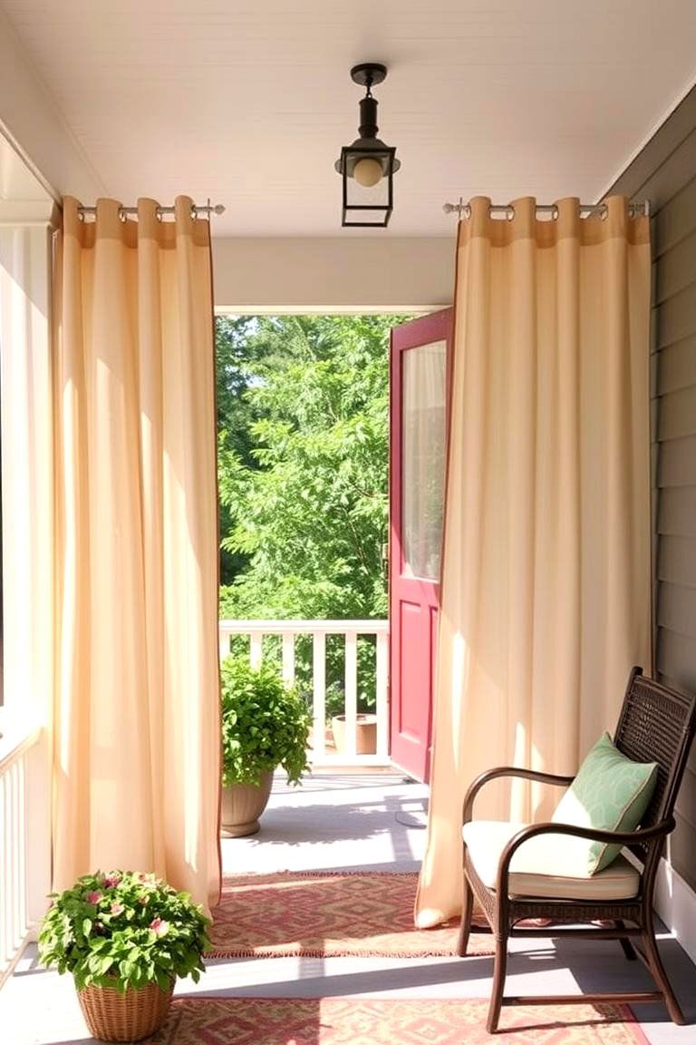 Outdoor Curtains - 24 Front Door Privacy Ideas