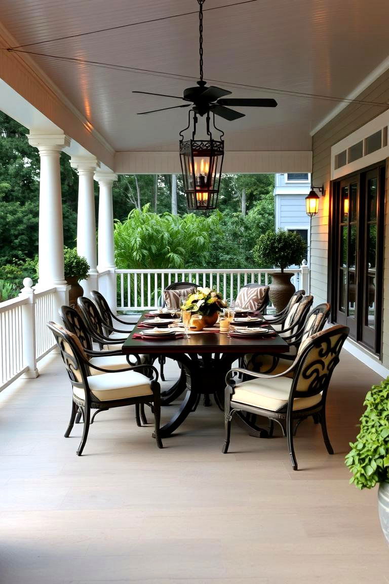 Outdoor Dining Area - 24 Large Front Porch Ideas