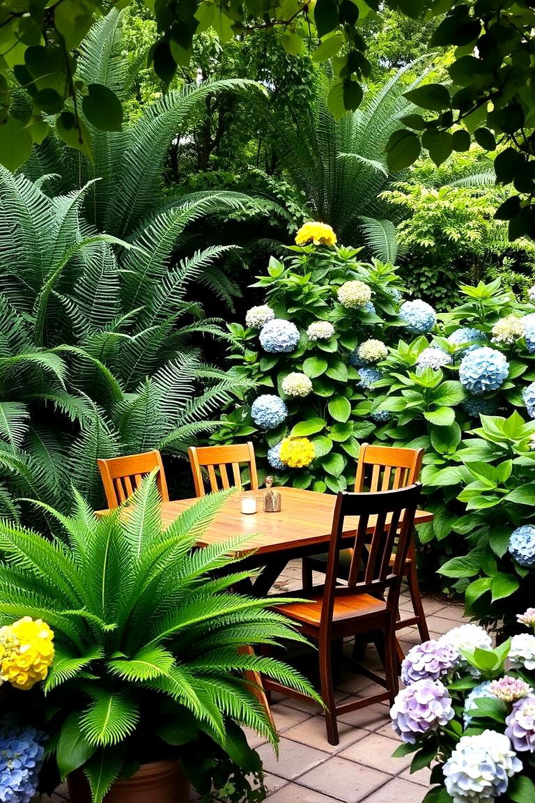 Outdoor Dining Area in a Shady Spot - 24 Shade Garden Design Ideas