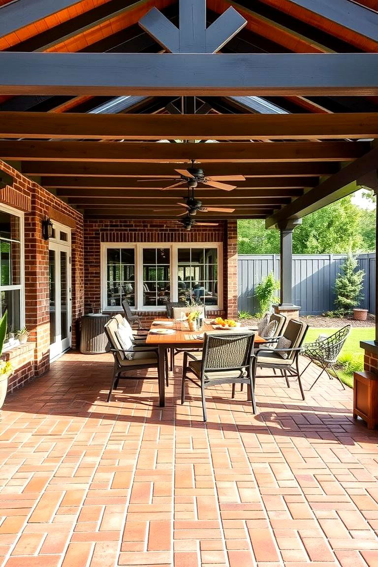 Outdoor Dining Brick Patio - 24 Brick Patio Ideas