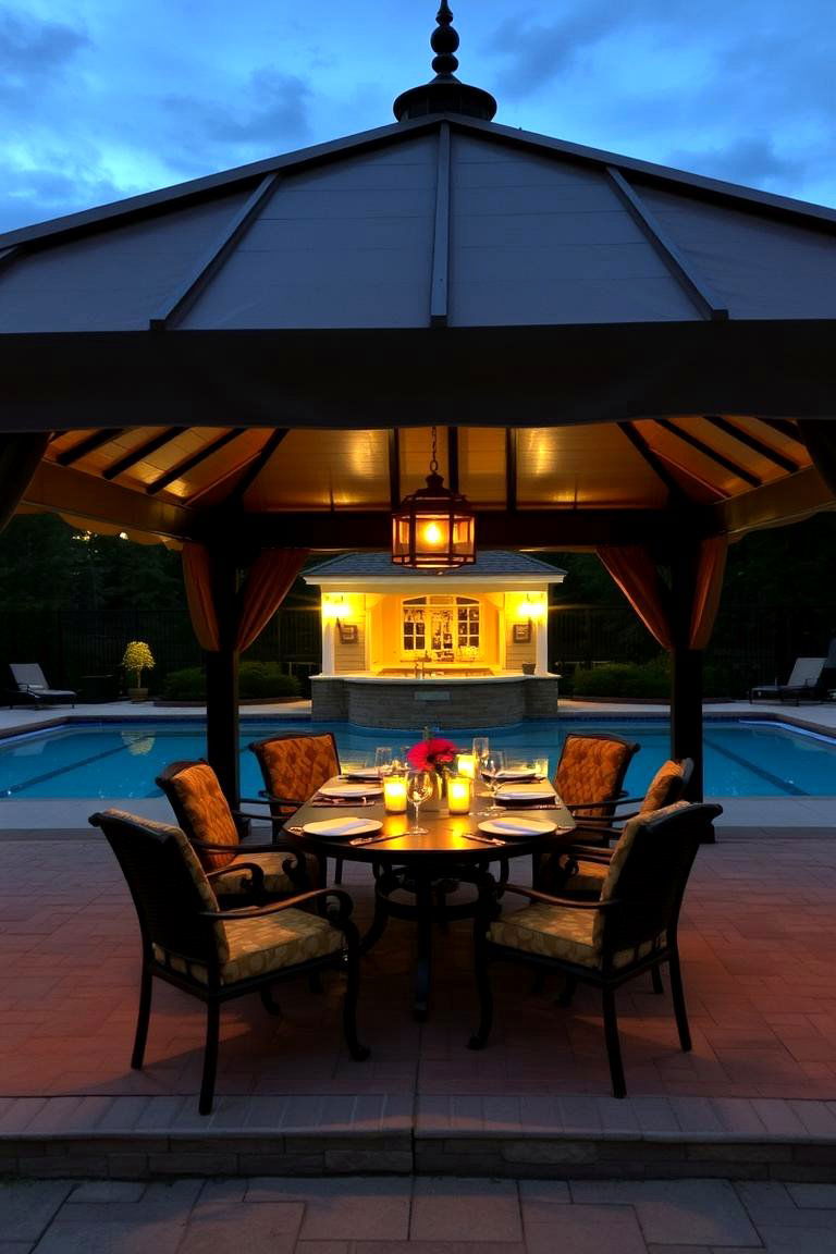 Outdoor Dining Experience Gazebo - 24 Pool Gazebo Ideas