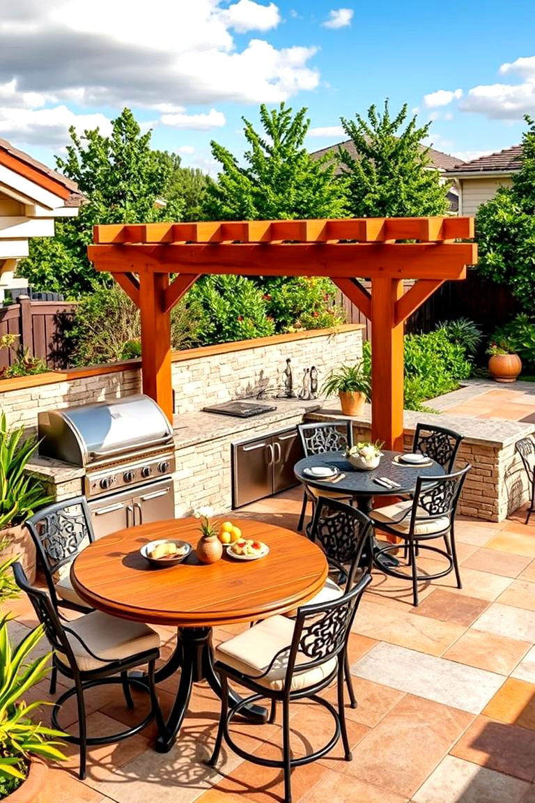 Outdoor Dining and Cooking Combo - 24 Small Outdoor Kitchen Ideas