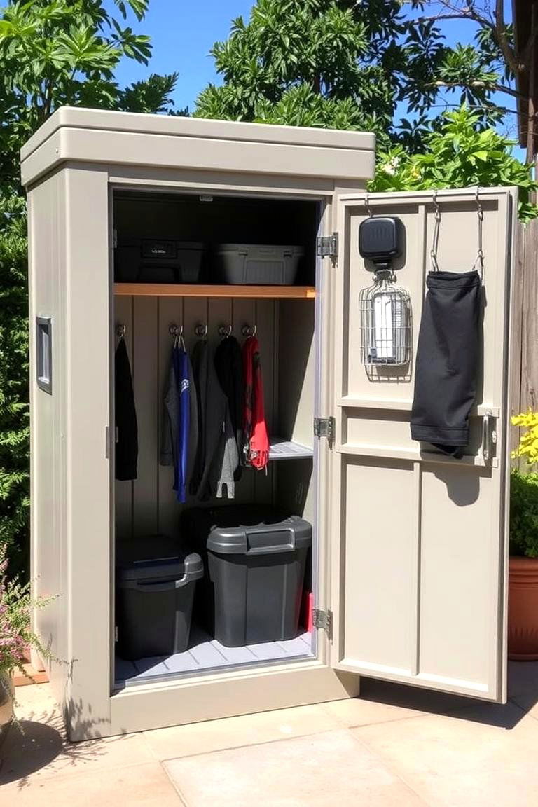 Outdoor Enclosed Storage Cabinet - 24 Garbage Can Storage Ideas