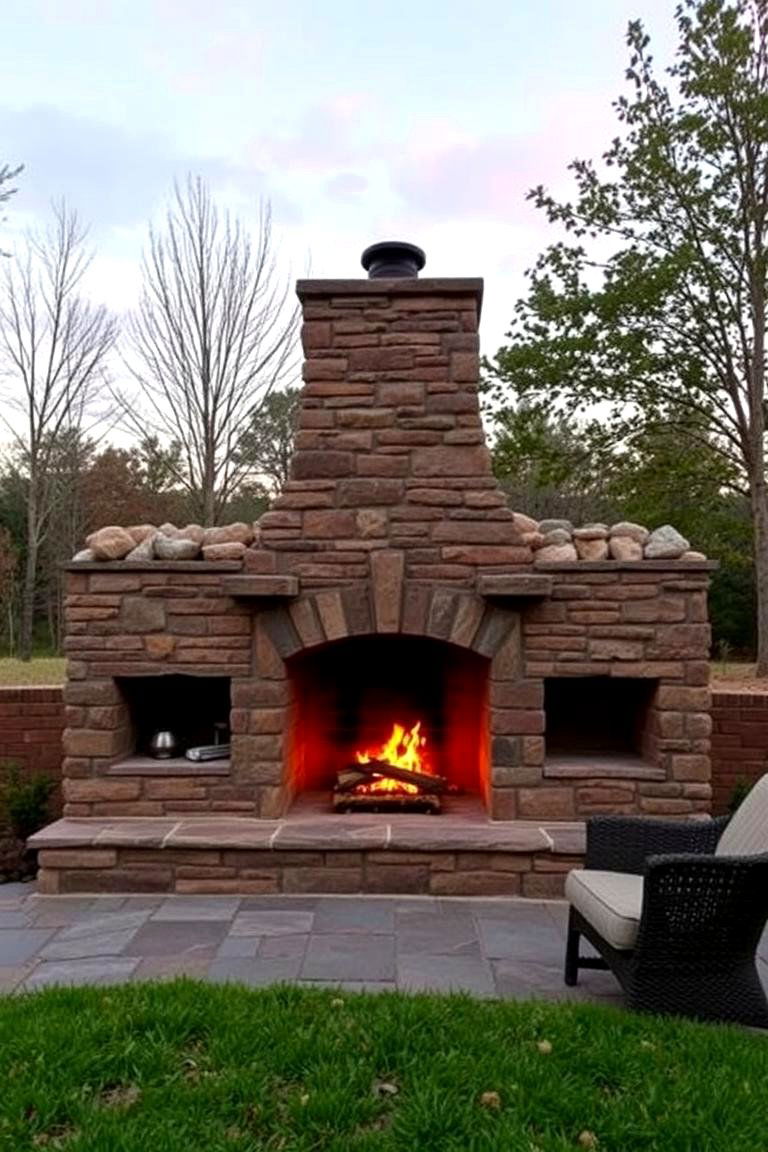 Outdoor Fireplace Haven - 24 Cabin Fireplace Ideas