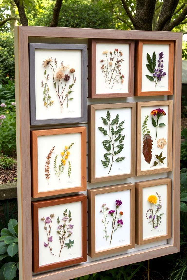 Outdoor Framed Botanical Collage Walls - 24 Garden Wall Ideas