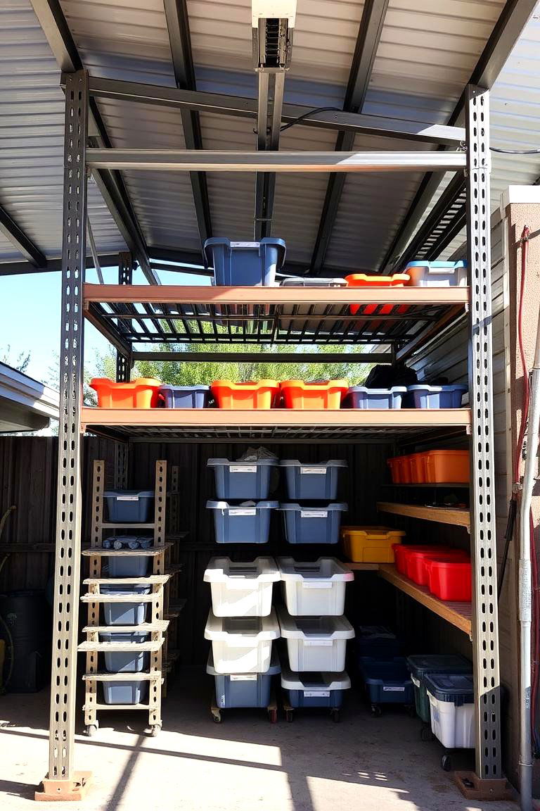 Outdoor Garage Storage Rack - 24 Garbage Can Storage Ideas