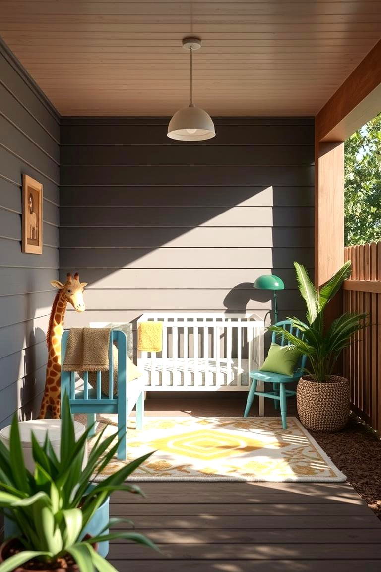 Outdoor Giraffe Inspired Nursery Nook - 24 Giraffe Nursery Ideas