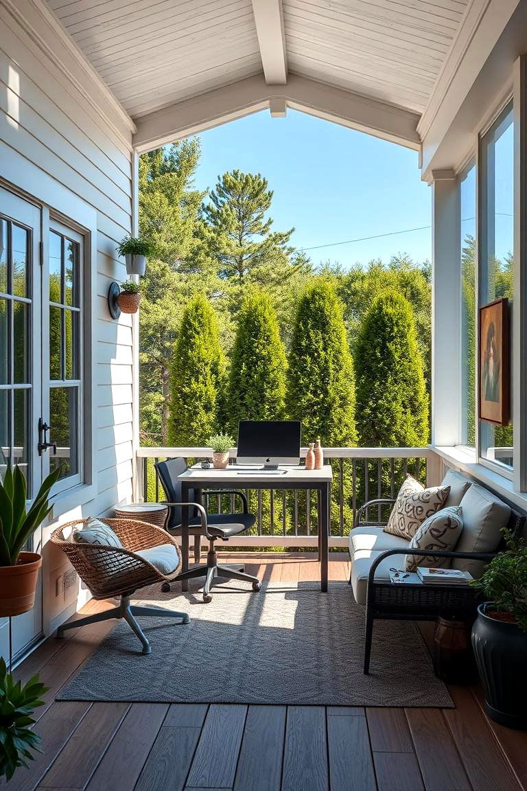 Outdoor Home Office Porch - 24 Small Screened-in Porch Ideas