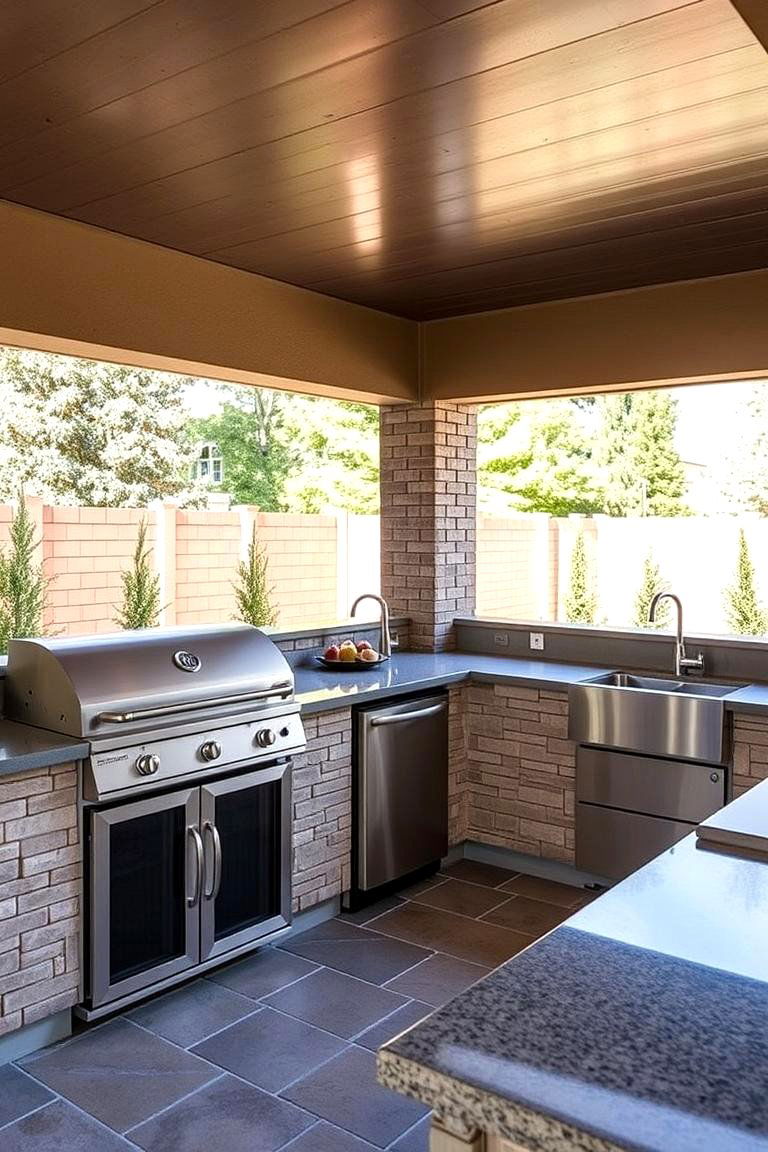 Outdoor Kitchen - 24 Attached Covered Patio Ideas