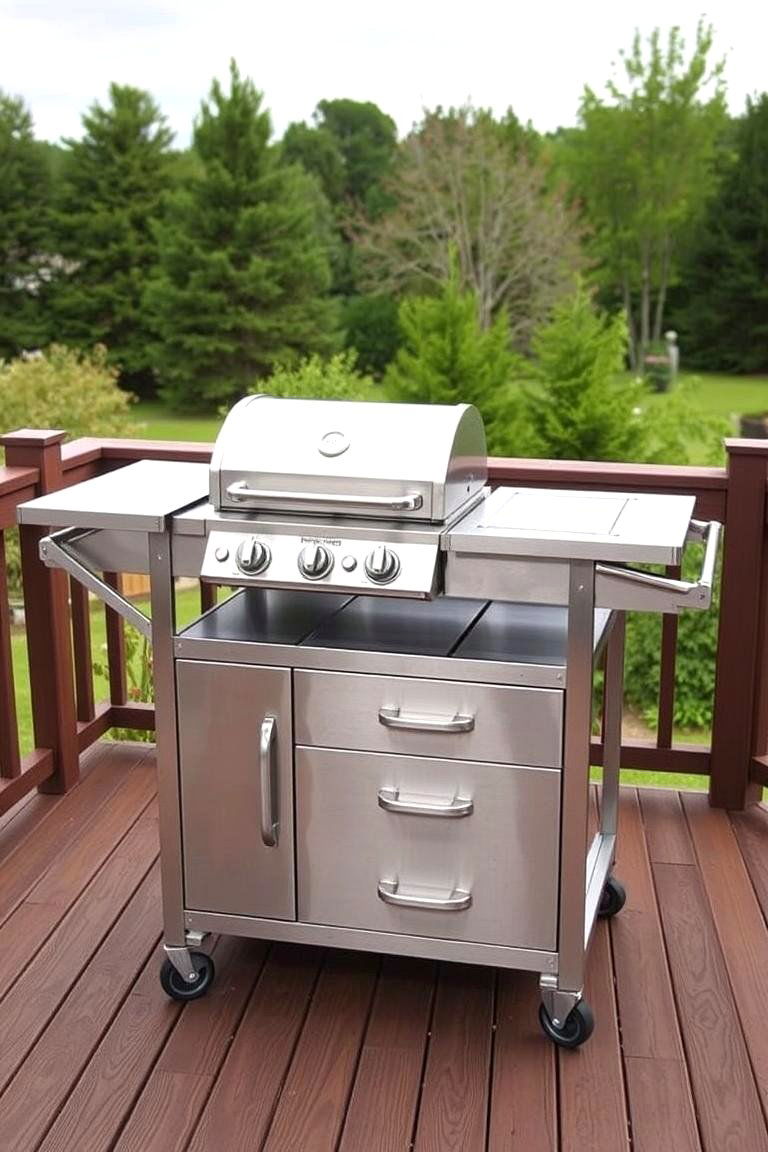 Outdoor Kitchen Cart - 24 Outdoor Kitchen on Deck