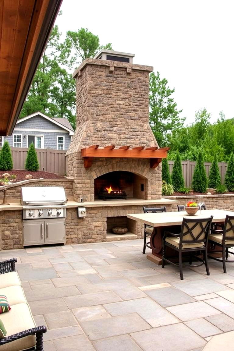 Outdoor Kitchen Fireplace - 24 Kitchens With Fireplaces