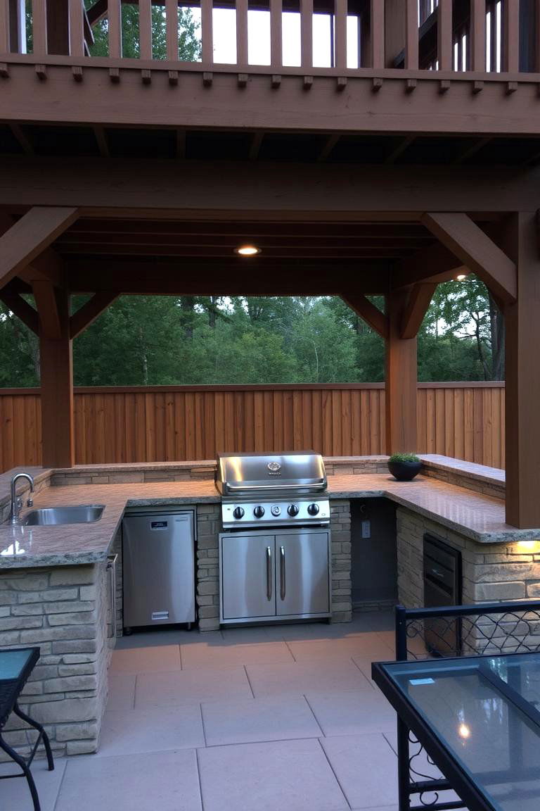 Outdoor Kitchen Nook - 24 Under Deck Landscaping Ideas