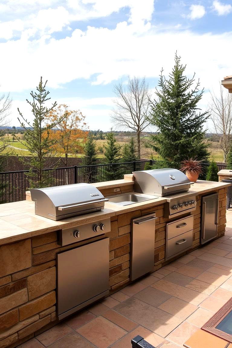 Outdoor Kitchen Stone Patio - 24 Stone Patio Ideas