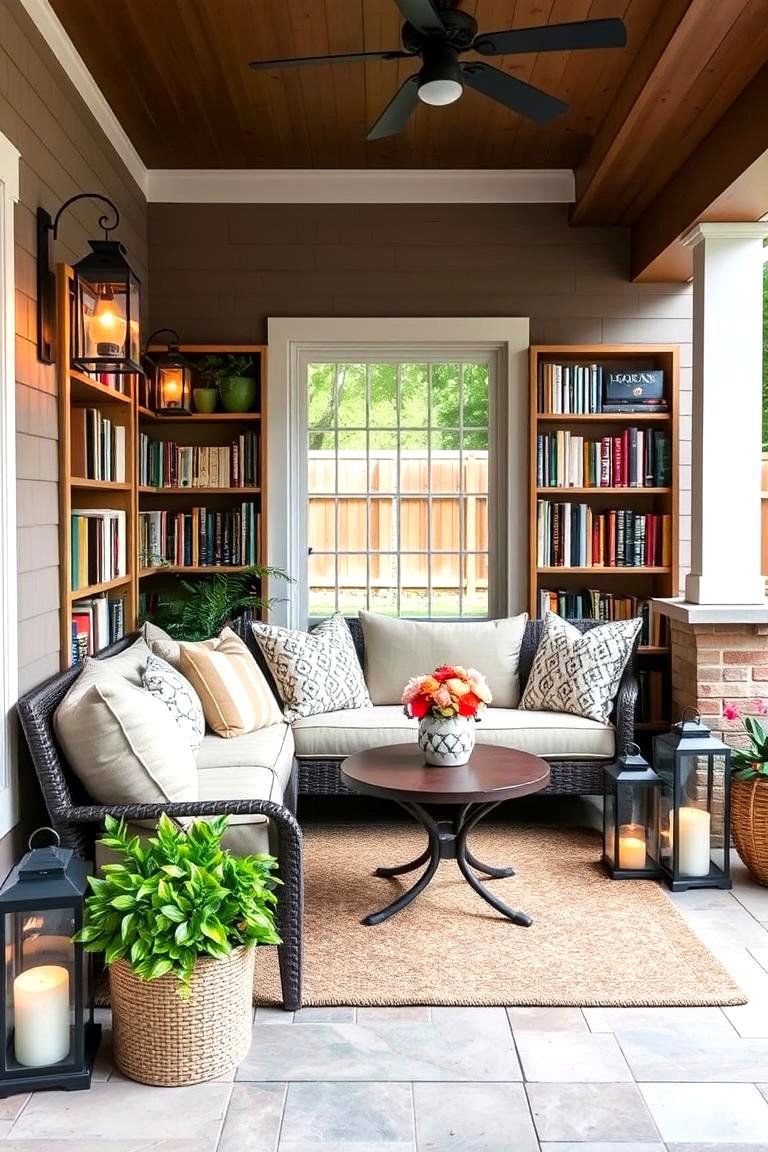 Outdoor Library - 24 Corner Patio Ideas