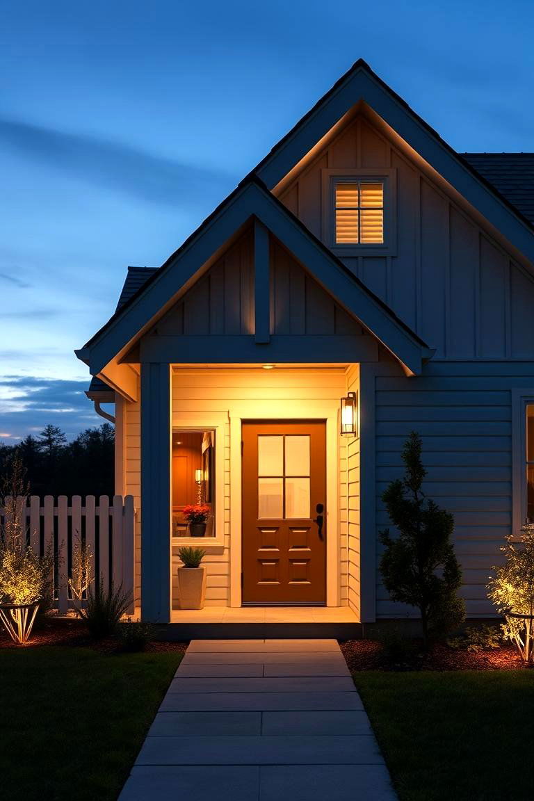Outdoor Lighting with a Contemporary Flair - 24 modern cottage house exterior ideas