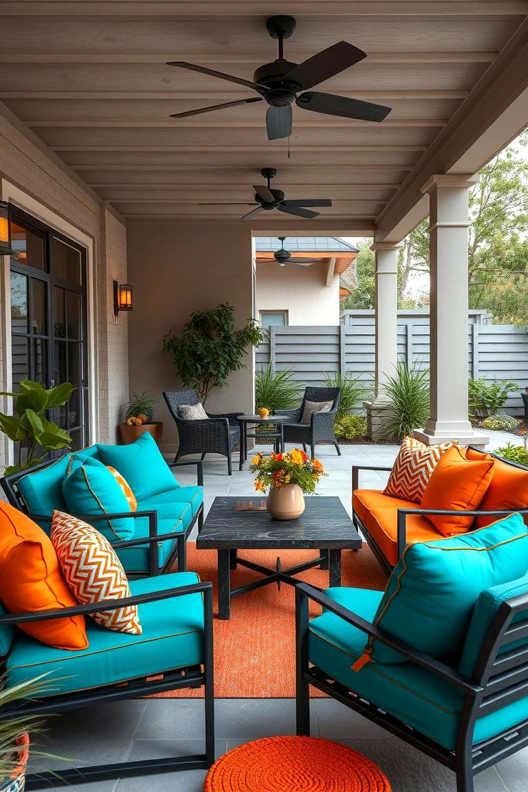 Outdoor Living Integration - 24 Teal and Orange Color Scheme for Your Rooms