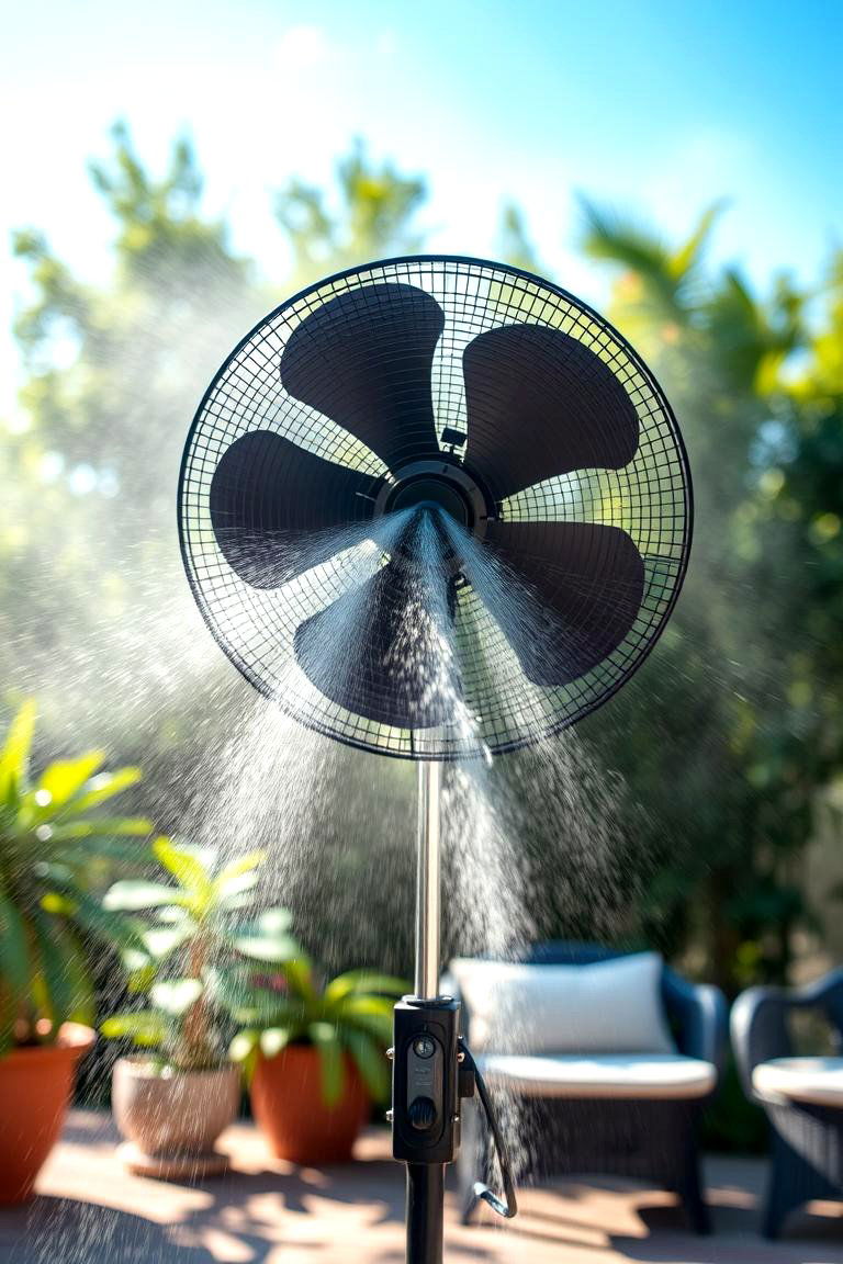 Outdoor Misting Fan - 24 Patio Fan Ideas
