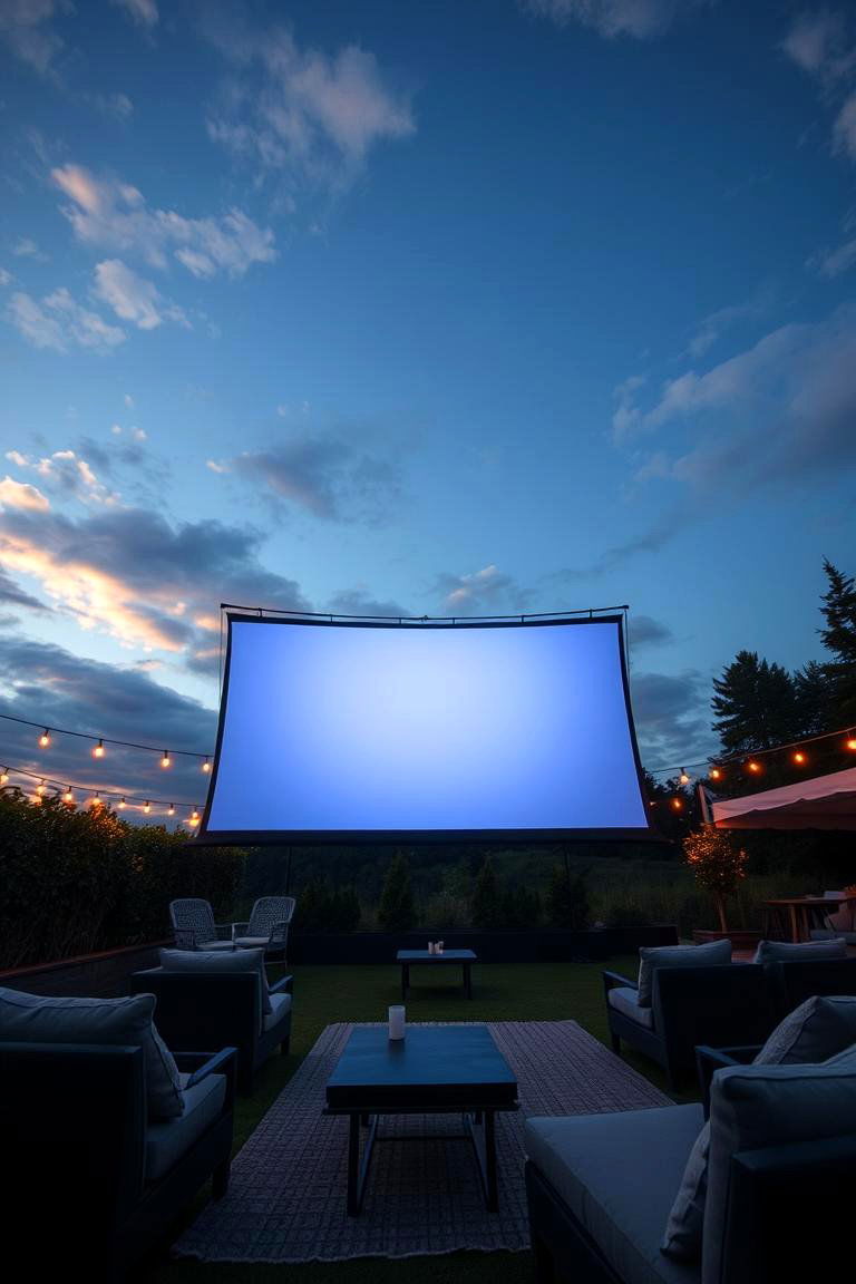 Outdoor Movie Lounge - 24 L Shaped Backyard Ideas