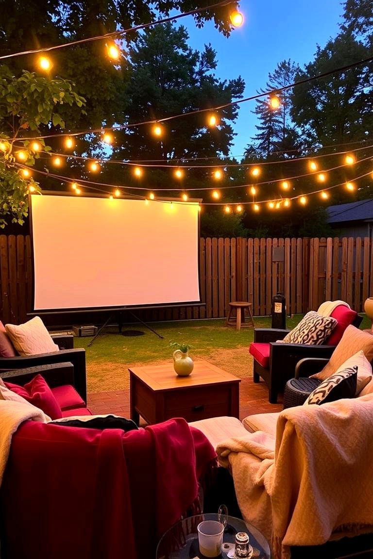 Outdoor Movie Night Setup - 24 Corner Patio Ideas
