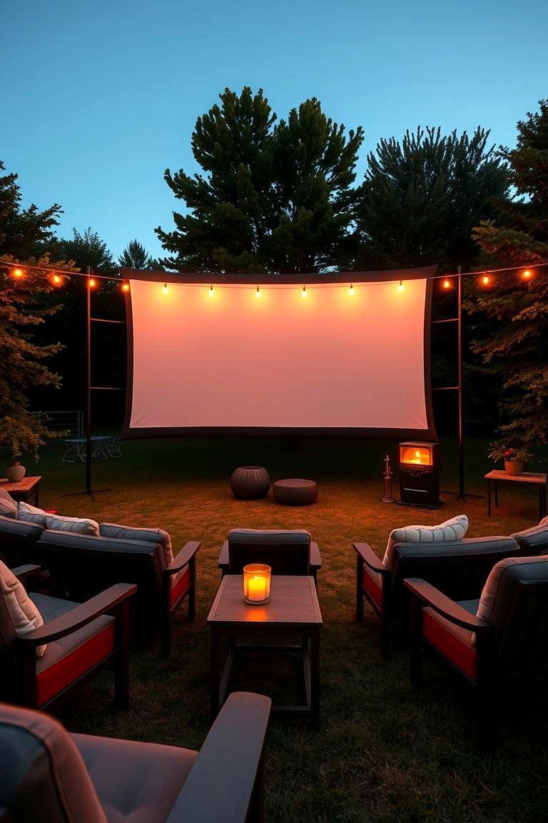 Outdoor Movie Night Theater - 24 Large Backyard Ideas