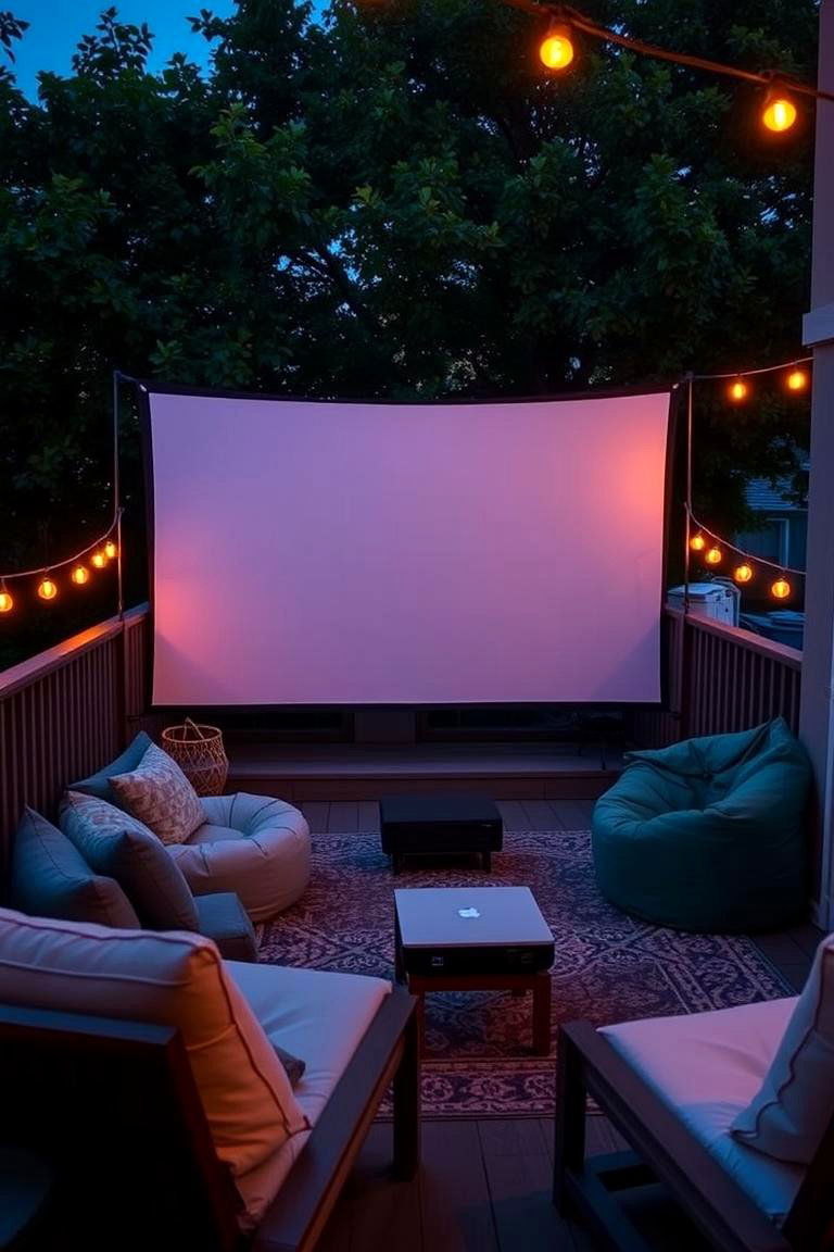 Outdoor Movie Setup - 24 Balcony Ideas