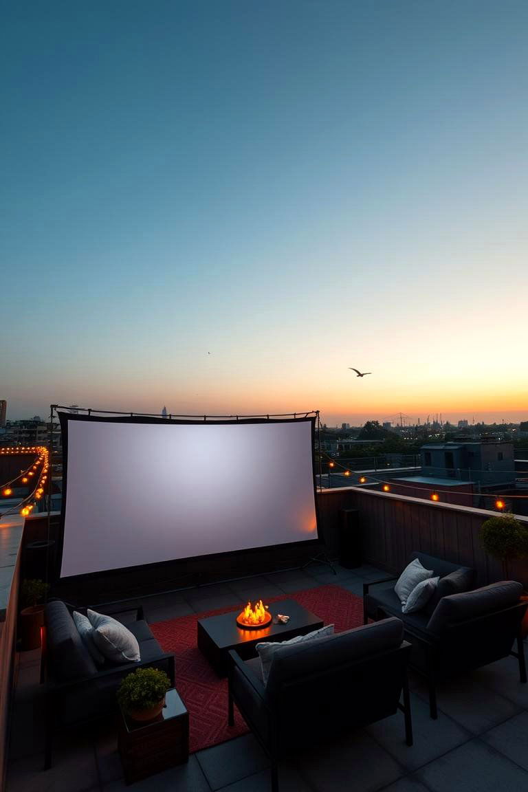 Outdoor Movie Theater - 24 Rooftop Deck Ideas