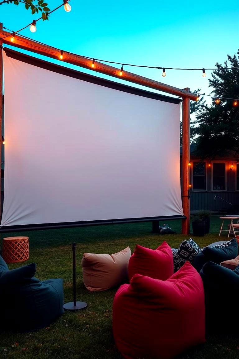 Outdoor Movie Theater Setup - 24 Modern Backyard Ideas