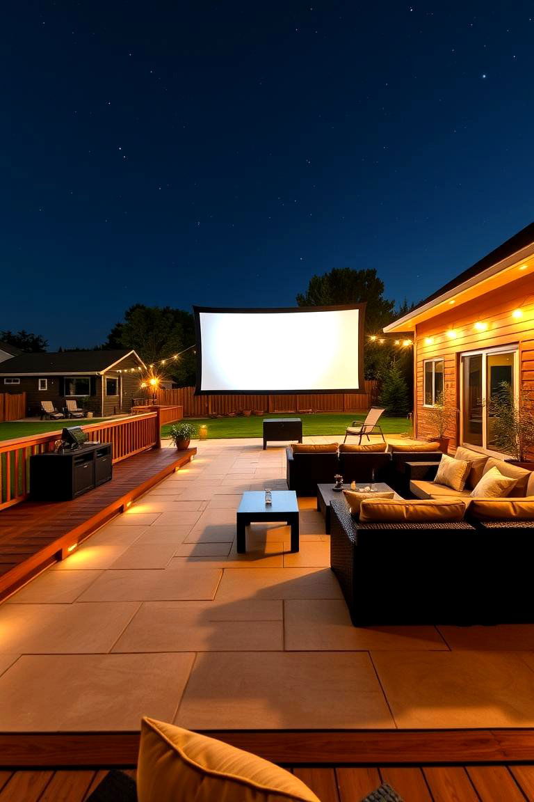 Outdoor Movie Theater Setup - 24 Deck and Patio Combination Ideas