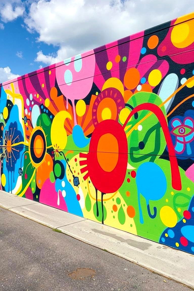 Outdoor Murals with Vivid Colors - 24 Outdoor Wall Decor Ideas