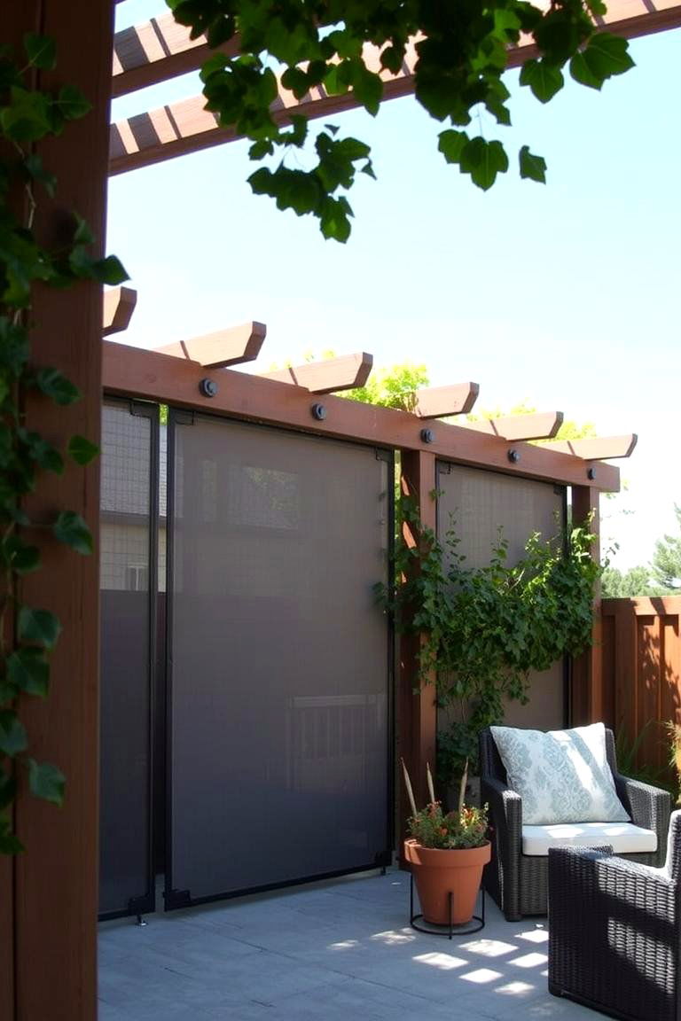 Outdoor Pergolas with Integrated Screens - 24 Pool Privacy Ideas