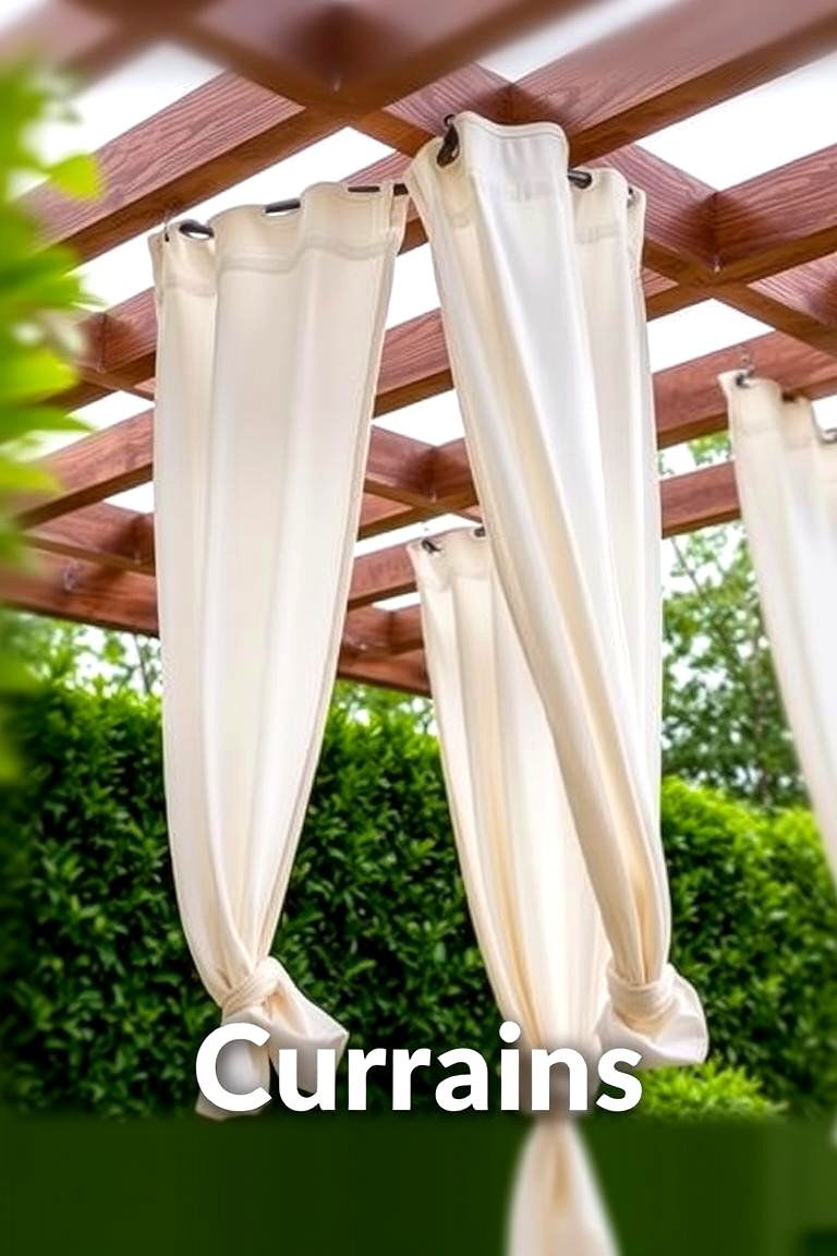 Outdoor Privacy Curtains with a Pergola - 24 Patio Privacy Ideas
