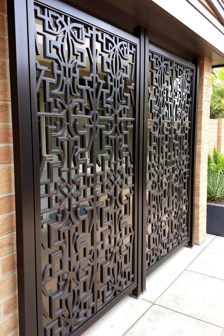 Outdoor Privacy Panels with Decorative Design - 24 Patio Privacy Ideas