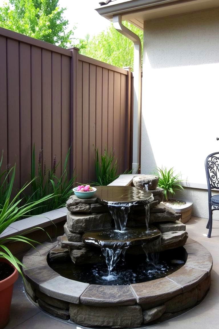 Outdoor Privacy Screens with a Water Feature - 24 Patio Privacy Ideas