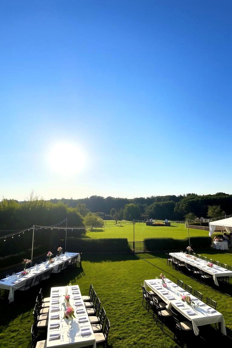 Outdoor Reception Under Blue Skies - 24 Spring Wedding Ideas