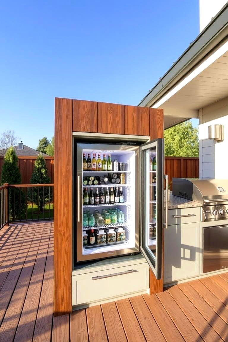 Outdoor Refrigerator Unit - 24 Outdoor Kitchen on Deck