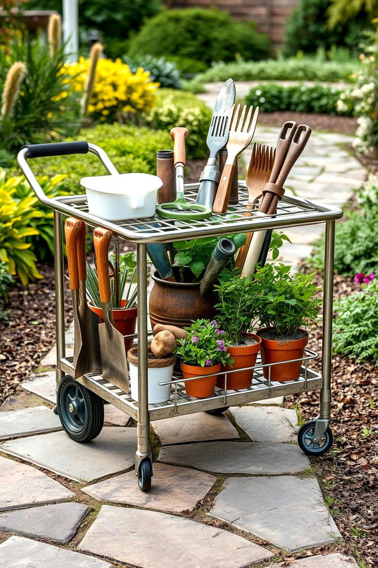 Outdoor Rolling Carts - 24 Outdoor Storage Ideas
