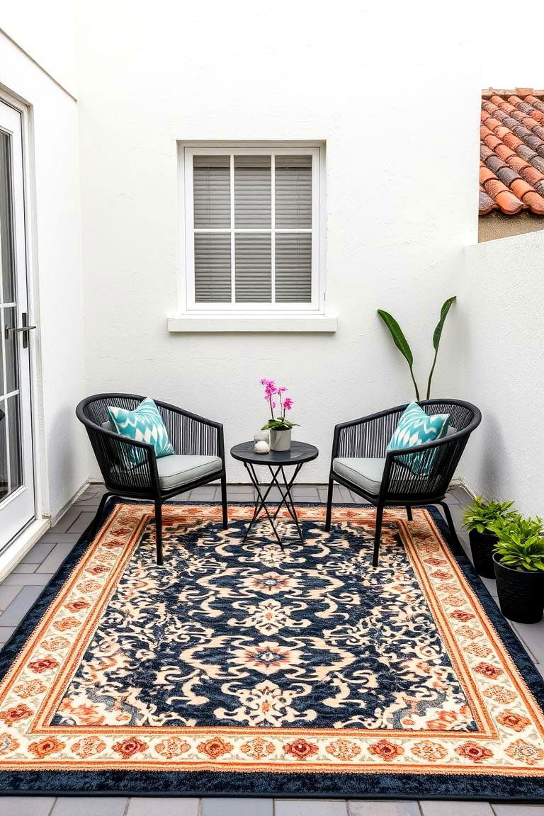 Outdoor Rug Defined Deck - 24 Small Deck Ideas