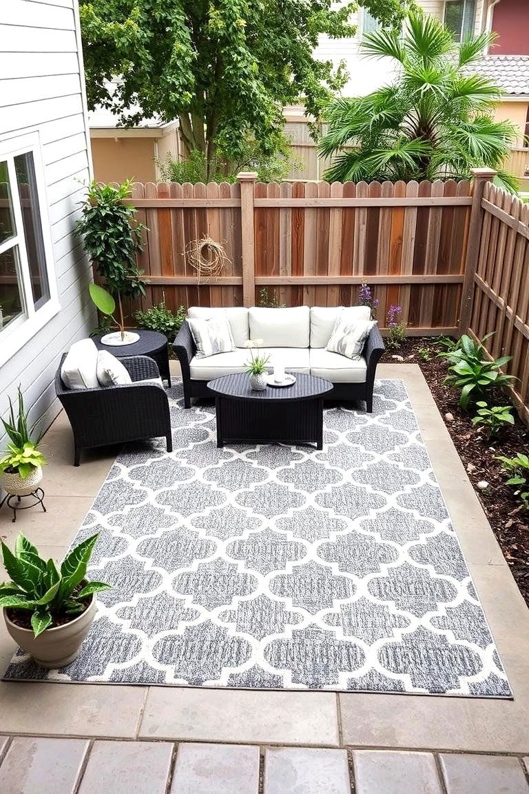 Outdoor Rug Definition - 24 Small Backyard Patio Ideas