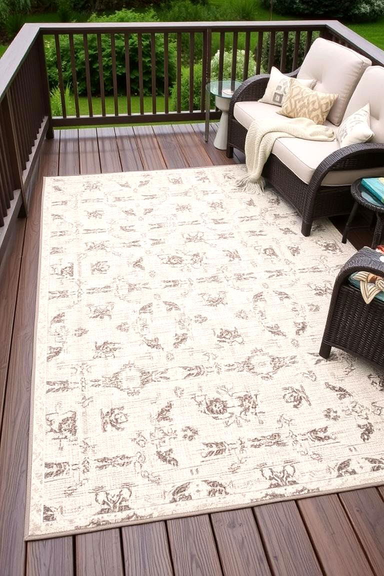 Outdoor Rug for Comfort and Style - 24 Backyard Deck Ideas on a Budget