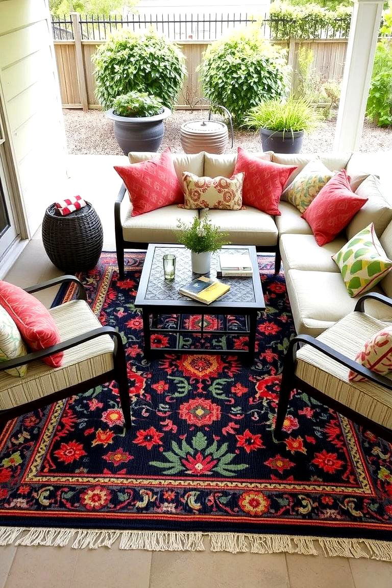 Outdoor Rug - 24 Backyard Ideas on a Budget