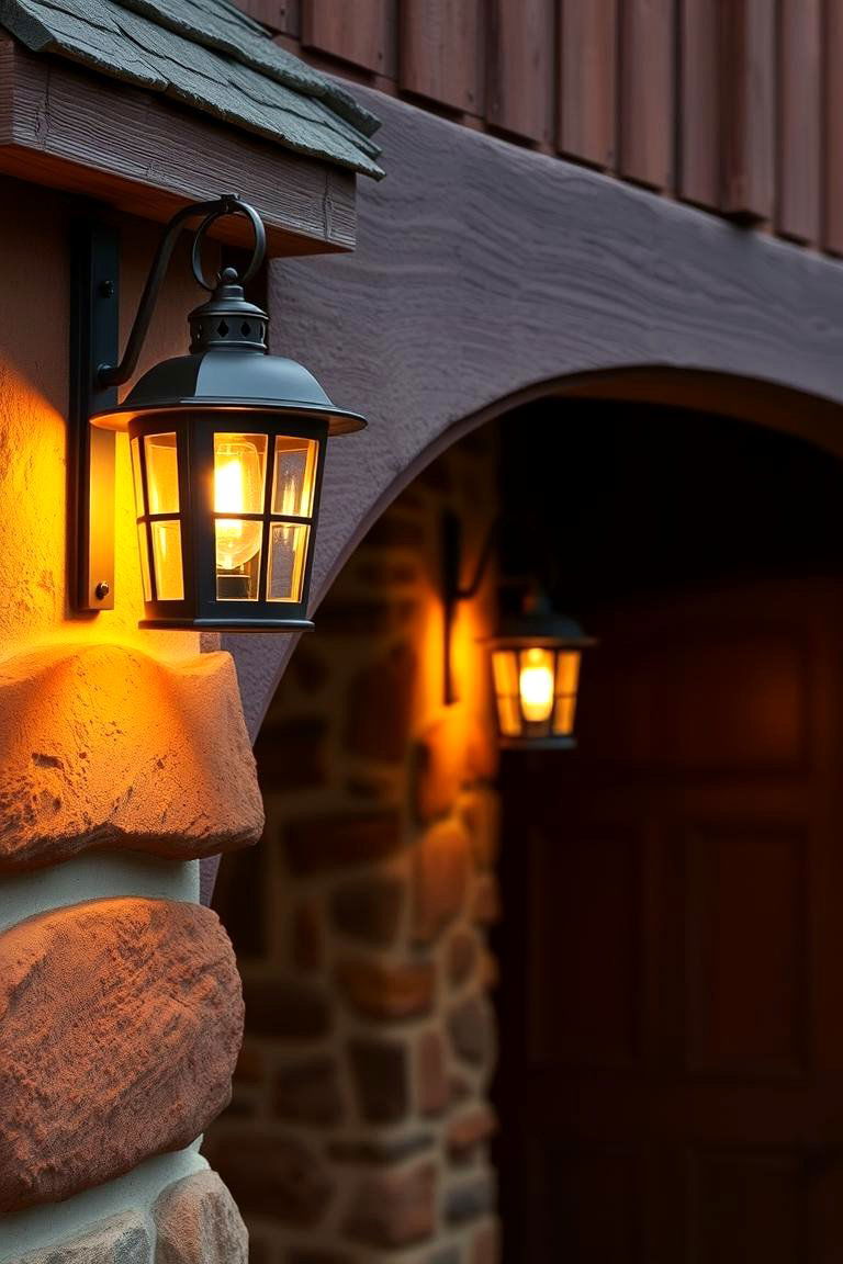 Outdoor Rustic Lighting - 24 Rustic Garage Ideas