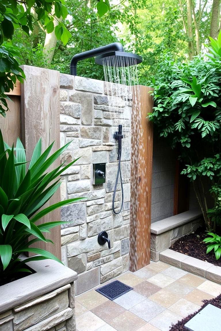 Outdoor Shower - 24 Outdoor Living Space Ideas