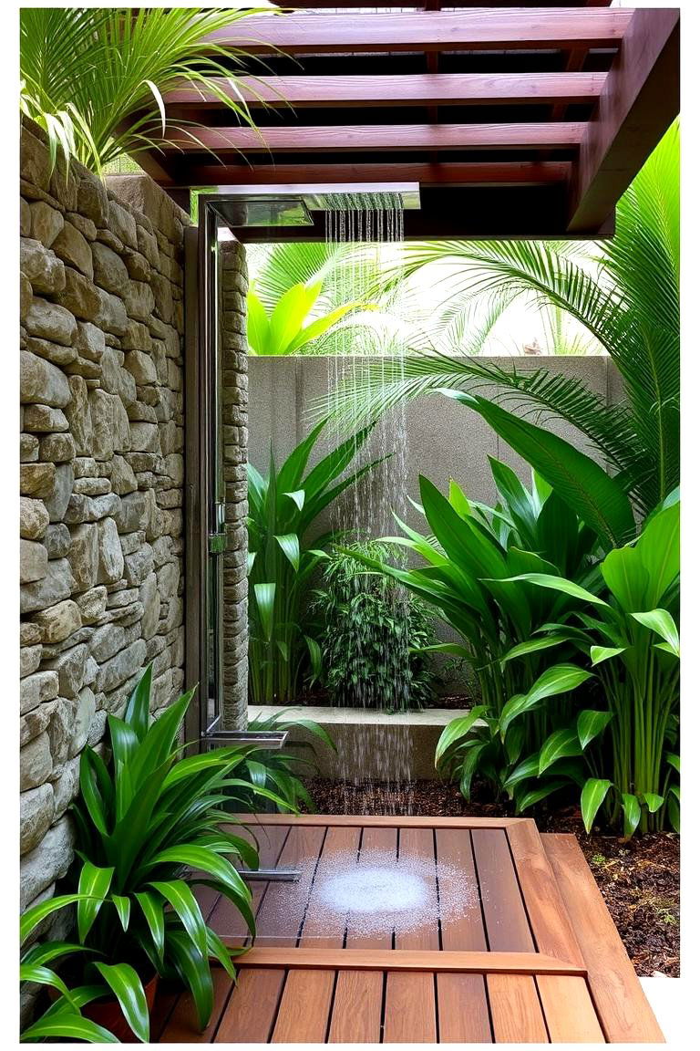 Outdoor Shower for Ultimate Relaxation - 24 Hardscape Ideas