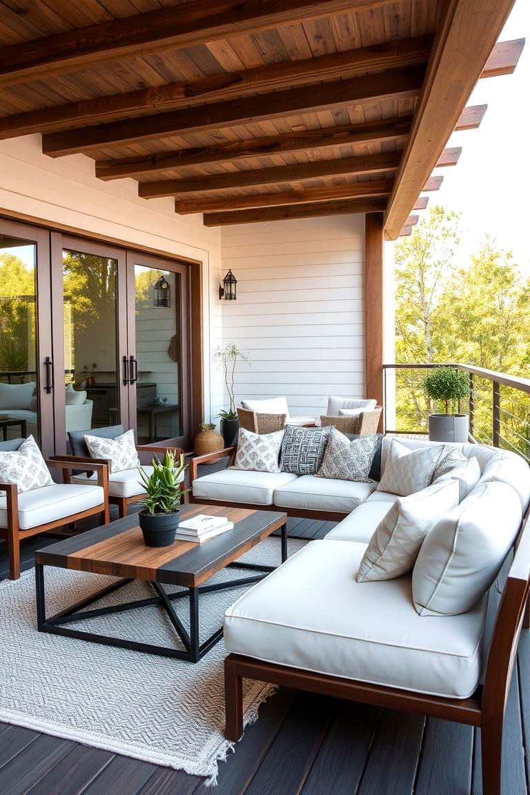 Outdoor Sofa and Coffee Table Combo - 24 Deck Seating Ideas