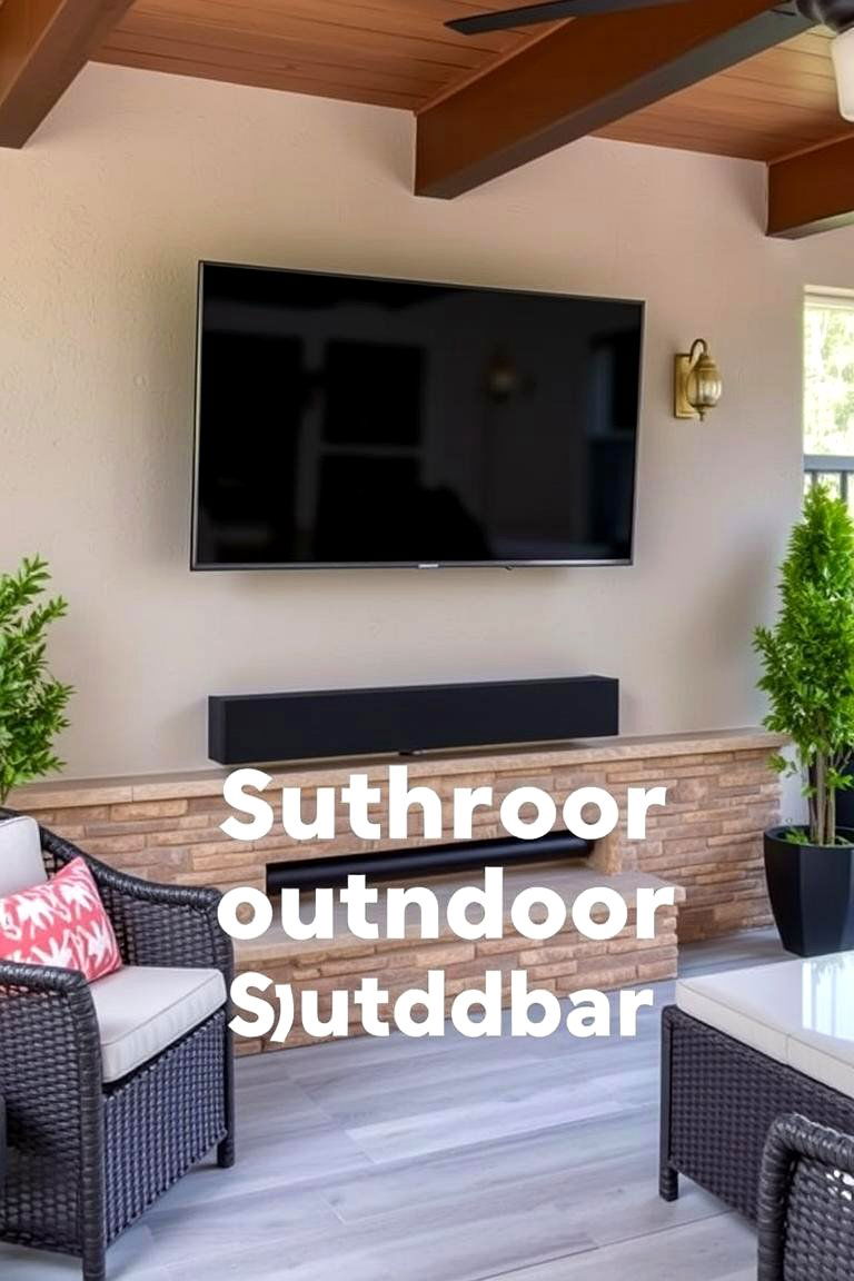 Outdoor Soundbar for Enhanced Audio - 24 Outdoor Tv Ideas