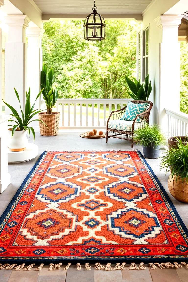 Outdoor Spanish Style Rug - 24 spanish style front porch ideas