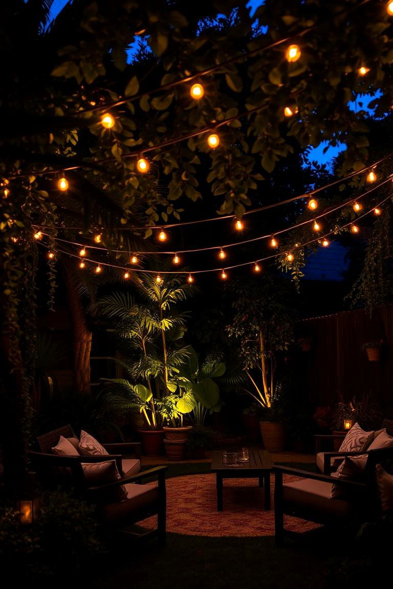 Outdoor String Lights - 24 Cheap Backyard Makeover Ideas